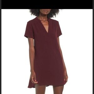 All In Favor Burgundy Shirt Dress